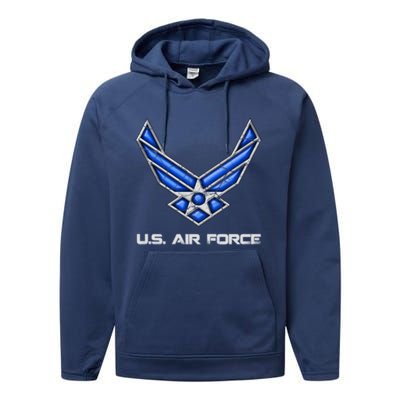 Air Force Veteran Vintage Us Flag Veterans Day Military Cool Gift Performance Fleece Hoodie