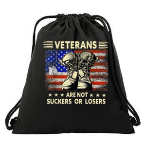 American Flag Veterans Are Not Losers Or Suckers Gift Drawstring Bag