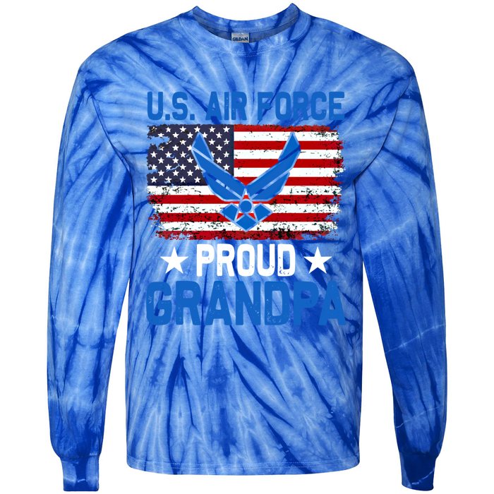 American Flag Veteran Of The United States Air Force Gift Tie-Dye Long Sleeve Shirt