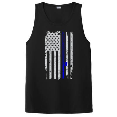 American Flag Vintage Fishing Cute Gift PosiCharge Competitor Tank