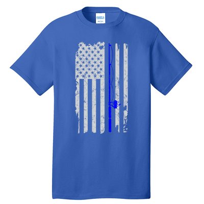 American Flag Vintage Fishing Cute Gift Tall T-Shirt