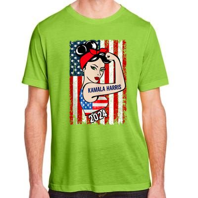 America Flag Vote 47 Kamala Harris 2024 President For Women Adult ChromaSoft Performance T-Shirt