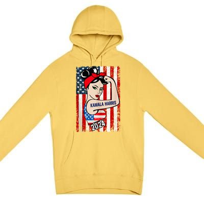 America Flag Vote 47 Kamala Harris 2024 President For Women Premium Pullover Hoodie