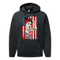 America Flag Vote 47 Kamala Harris 2024 President For Women Performance Fleece Hoodie