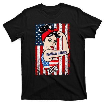 America Flag Vote 47 Kamala Harris 2024 President For Women T-Shirt