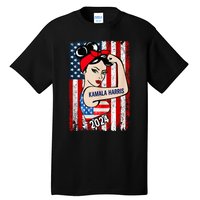 America Flag Vote 47 Kamala Harris 2024 President For Women Tall T-Shirt