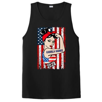 America Flag Vote 47 Kamala Harris 2024 President For Women PosiCharge Competitor Tank