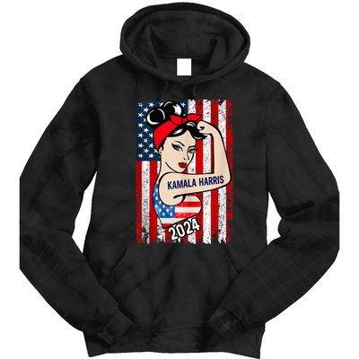 America Flag Vote 47 Kamala Harris 2024 President For Women Tie Dye Hoodie