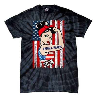 America Flag Vote 47 Kamala Harris 2024 President For Women Tie-Dye T-Shirt