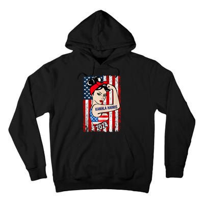 America Flag Vote 47 Kamala Harris 2024 President For Women Tall Hoodie