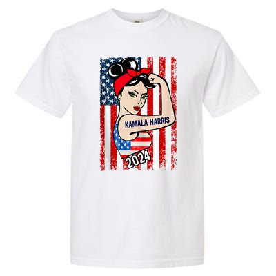 America Flag Vote 47 Kamala Harris 2024 President For Women Garment-Dyed Heavyweight T-Shirt