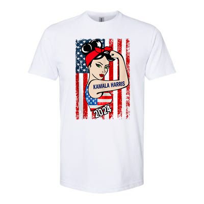 America Flag Vote 47 Kamala Harris 2024 President For Women Softstyle CVC T-Shirt