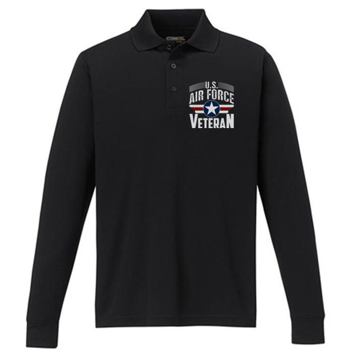 Air Force Veteran VET Performance Long Sleeve Polo