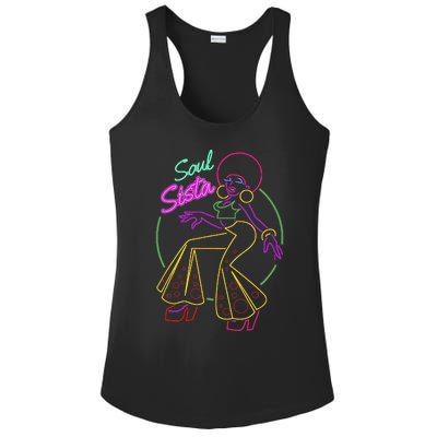 Artsy Funk Vintage 70s Costume Afro Soul Music Ladies PosiCharge Competitor Racerback Tank