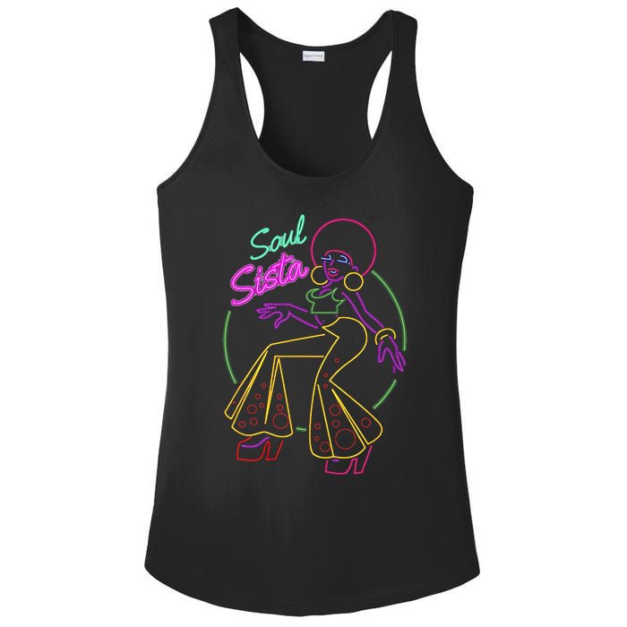 Artsy Funk Vintage 70s Costume Afro Soul Music Ladies PosiCharge Competitor Racerback Tank