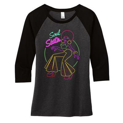 Artsy Funk Vintage 70s Costume Afro Soul Music Women's Tri-Blend 3/4-Sleeve Raglan Shirt