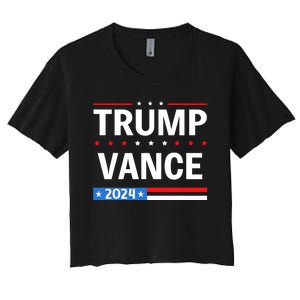 America Flag Vote 47 Trump Vance 2024 Vp Vice President Women's Crop Top Tee