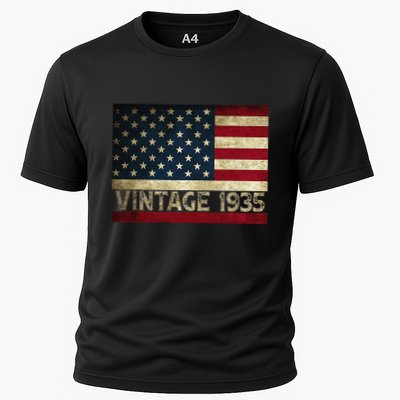 American Flag Vintage 1935 86th Birthday Gifts 4th Of July Cooling Performance Crew T-Shirt