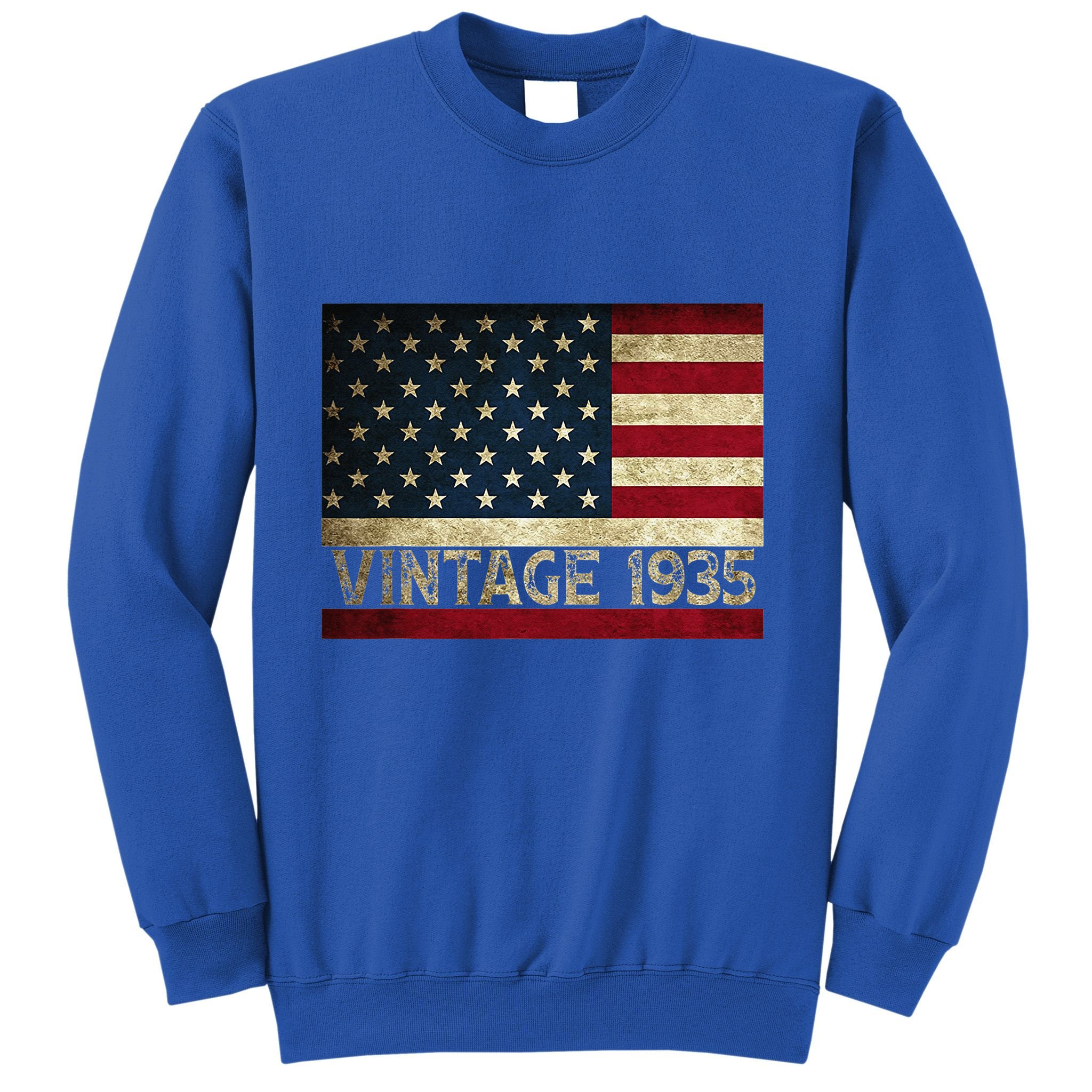 American Flag Vintage 1935 86th Birthday Gifts 4th Of July Sweatshirt