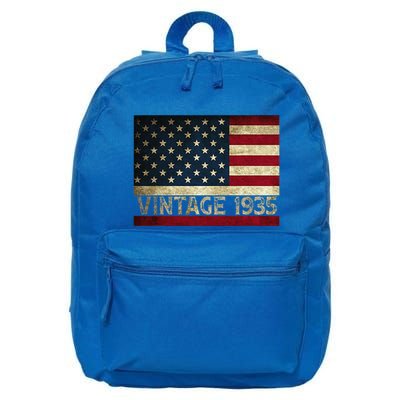 American Flag Vintage 1935 86th Birthday Gifts 4th Of July 16 in Basic Backpack