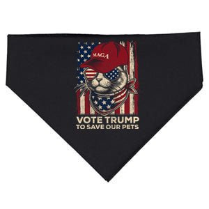 American Flag Vote Trump To Save Our Pets 2024 Maga Trump USA-Made Doggie Bandana