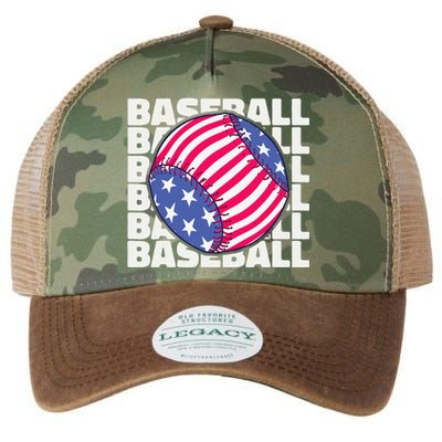 American Flag Vintage USA Sports Baseball Team Legacy Tie Dye Trucker Hat