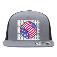 American Flag Vintage USA Sports Baseball Team Flat Bill Trucker Hat