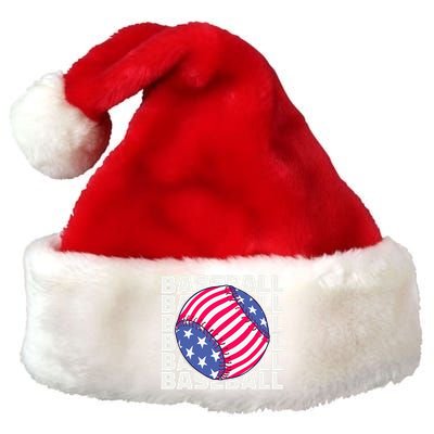 American Flag Vintage USA Sports Baseball Team Premium Christmas Santa Hat