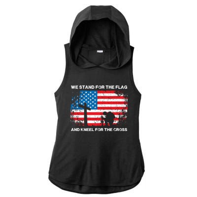 America Flag Veteran And Independance Day Great Gift Ladies PosiCharge Tri-Blend Wicking Draft Hoodie Tank