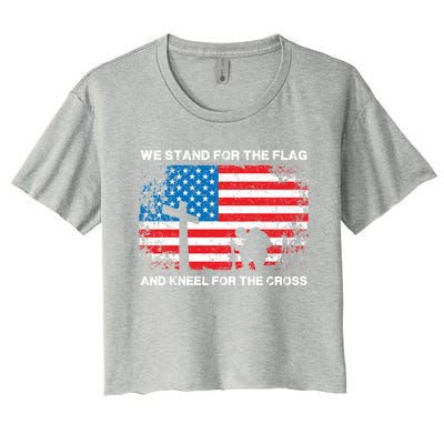 America Flag Veteran And Independance Day Great Gift Women's Crop Top Tee