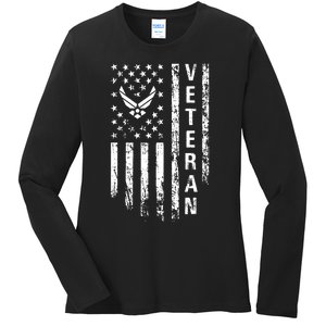 Air Force Veteran Ladies Long Sleeve Shirt