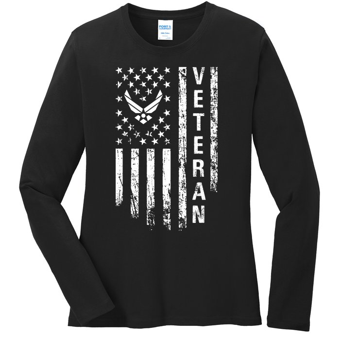 Air Force Veteran Ladies Long Sleeve Shirt