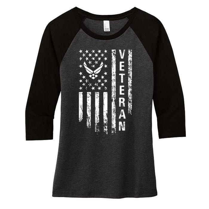 Air Force Veteran Women's Tri-Blend 3/4-Sleeve Raglan Shirt