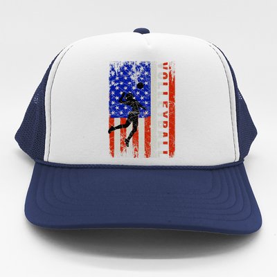 American Flag Volleyball Patriotic Usa 4th Of July Trucker Hat