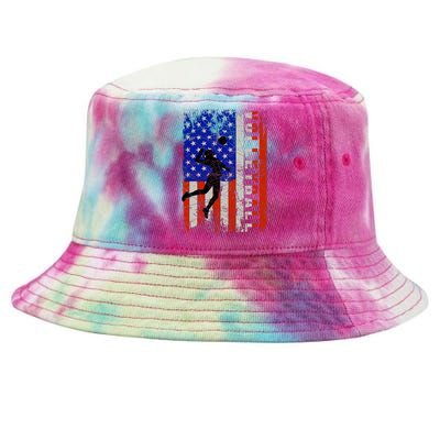 American Flag Volleyball Patriotic Usa 4th Of July Tie-Dyed Bucket Hat