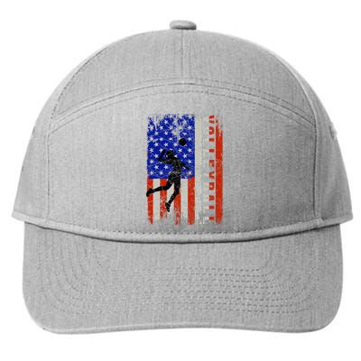 American Flag Volleyball Patriotic Usa 4th Of July 7-Panel Snapback Hat