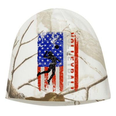 American Flag Volleyball Patriotic Usa 4th Of July Kati - Camo Knit Beanie