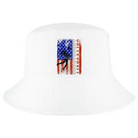 American Flag Volleyball Patriotic Usa 4th Of July Cool Comfort Performance Bucket Hat