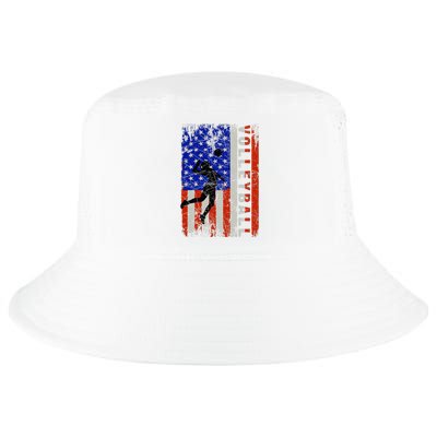 American Flag Volleyball Patriotic Usa 4th Of July Cool Comfort Performance Bucket Hat