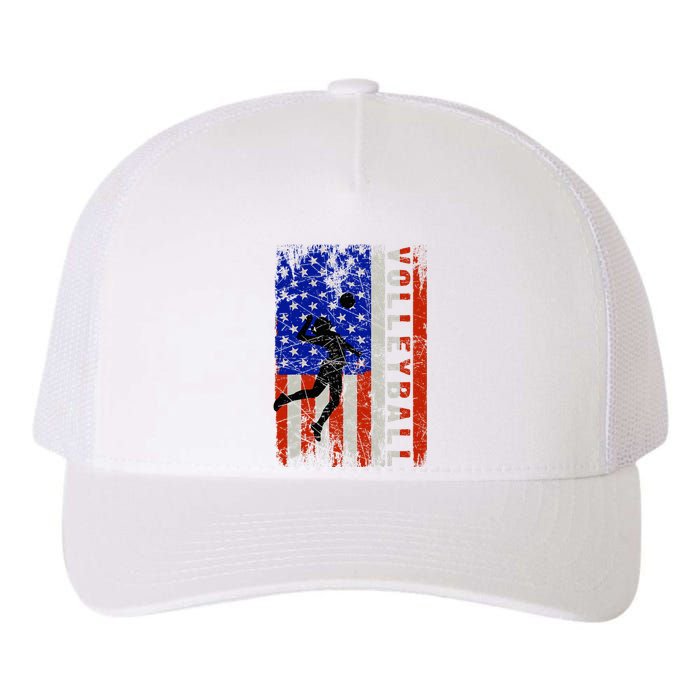 American Flag Volleyball Patriotic Usa 4th Of July Yupoong Adult 5-Panel Trucker Hat