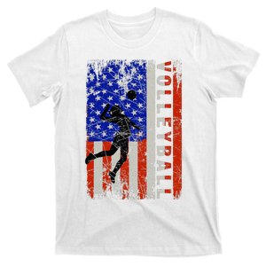 American Flag Volleyball Patriotic Usa 4th Of July T-Shirt