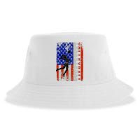 American Flag Volleyball Patriotic Usa 4th Of July Sustainable Bucket Hat