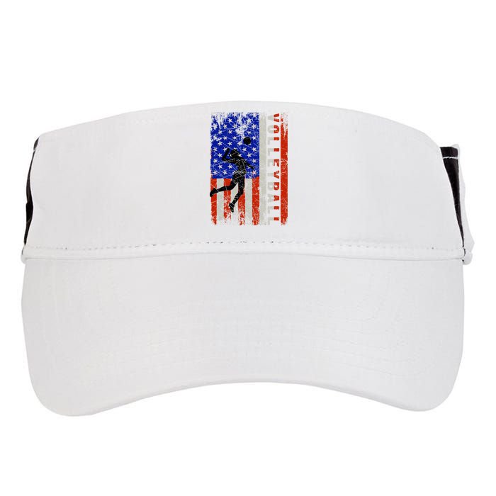 American Flag Volleyball Patriotic Usa 4th Of July Adult Drive Performance Visor