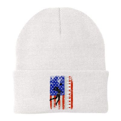 American Flag Volleyball Patriotic Usa 4th Of July Knit Cap Winter Beanie