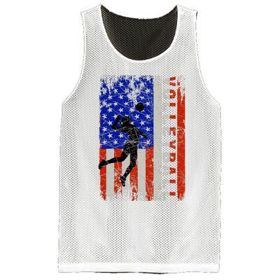 American Flag Volleyball Patriotic Usa 4th Of July Mesh Reversible Basketball Jersey Tank