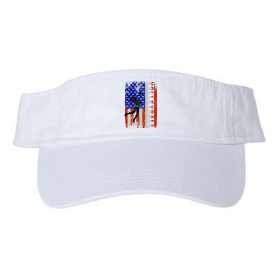 American Flag Volleyball Patriotic Usa 4th Of July Valucap Bio-Washed Visor