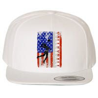 American Flag Volleyball Patriotic Usa 4th Of July Wool Snapback Cap