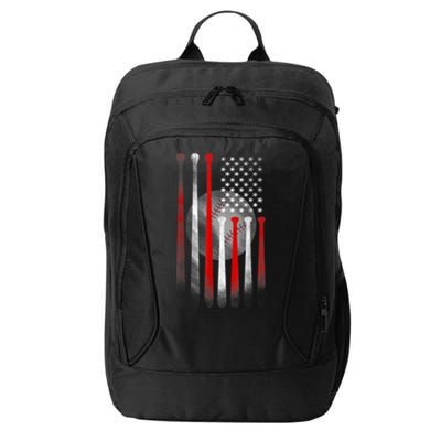 American Flag Vintage Baseball Bat City Backpack