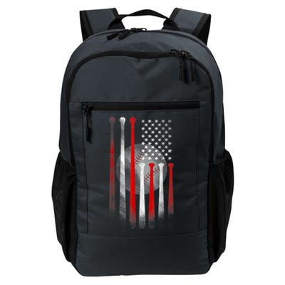 American Flag Vintage Baseball Bat Daily Commute Backpack