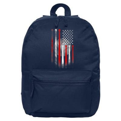 American Flag Vintage Baseball Bat 16 in Basic Backpack